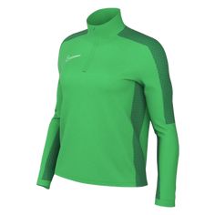 the nike women's half - zip top is bright green and has mesh detailing on the sleeves