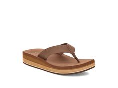 Sanuk Highland - Women's Sandals : Brown : Get ready for the beach or a casual stroll wearing the Sanuk Highland sandals. The contoured high-rebound foam Bloom footbed with arch support makes them comfortable for all-day wear. Water-friendly, the synthetic leather upper of these sandals features a two-strap design for added support. Offering easy on and off, these slippers are perfect to pair with casual, laid-back styles. Slip-on style. Open, round toe silhouette. Platform heels. Happy U tread sponge rubber outsole. Imported. Measurements: Weight: 3.52 oz Platform Height: 1 1 4 in Product measurements were taken using size 7, width B - Medium. Please note that measurements may vary by size. Sandals Brown, Brown Sandals, Strap Design, Laid Back Style, Sandals Summer, Synthetic Leather, Platform Heels, Women's Sandals, Arch Support