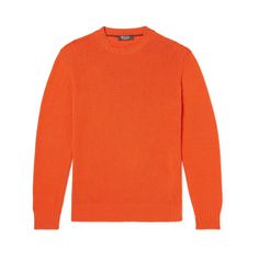 Loro Piana's baby cashmere sweater is spun from fibres which have been carefully hand-sourced from Mongolia's hircus goat kids. It's knitted for a comfortable fit and has wide ribbed trims for structure and shape retention. Cashmere Crew Neck Knit Sweater, Long Sleeve Cashmere Knit Sweater, Cozy Knitted Cashmere Sweater, Goat Kidding, Cashmere Sweater Men, Orange Baby, Sweater For Men, Loro Piana, Cashmere Sweater