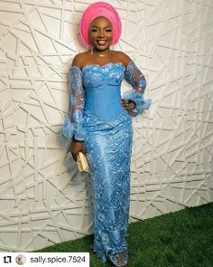 Nigerian Lace Styles For Wedding, Blue Asoebi, Prom Dresses 2022, Nigeria Wedding, Nigerian Style, Latest Aso Ebi Styles