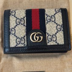 Gucci Ophidia Gg Coated Canvas Card Case Wallet Black New With Tags Bags Gucci, Gucci Ophidia, Card Case Wallet, Gucci Black, Gucci Bags, Card Case, Gucci Bag, New Black, Black Color