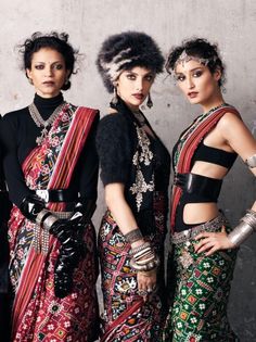 Three Women, Indian Attire, Desi Fashion, India Fashion, Indian Designer Wear, Churidar, Saree Styles, Indian Sarees, Pakistani Fashion