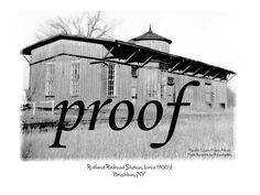 an old building with the word proof in front of it