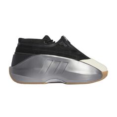 Find ADIDAS Crazy Iiinfinity on Editorialist. The adidas Crazy IIInfinity 'Silver' delivers a neutral colorway of the futuristic silhouette inspired by the Crazy 1, the retro hoops shoe formerly dubbed The Kobe. A zippered black mesh shroud covers the upper, featuring reflective piping and an off-white rubber toe cap. Molded EVA side panels, finished in metallic silver and marked with debossed three-stripes, extend into the midsole. Underfoot, a herringbone-traction gum rubber outsole reveals a TPU shank plate for midfoot stability. Adidas Crazy, The Crazy, Side Panels, Black Mesh, Beautiful Shoes, Panel Siding, Herringbone, Metallic Silver, Off White