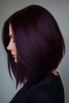 Purpleish Hair, Burgundy Purple Hair, Purple Burgundy Hair, Pelo Color Vino, Dark Purple Hair, Hair Challenge, Violet Hair, Burgundy Hair