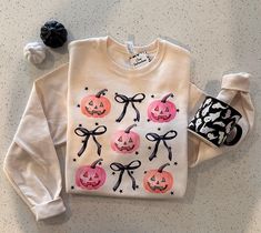 The cutest crewneck for Fall! Sweatshirt is Cream and is Gildan/Jerseez brand. Decal is a high quality transfer.  Fit: Unisex. For oversized look, we suggest sizing up one or two sizes. Cute White Sweatshirt With Screen Print, Neutral Sweatshirt, Fall Crewneck, Cute Crewneck, Fall Sweater, Fall Sweatshirt, Fall Sweaters, Fall Looks, Sweater Weather