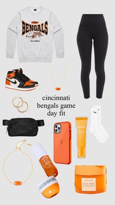 Cincinnati Bengals Game Day Outfit, Fall Football Game Outfit For Women Cold, Cincinnati Outfit