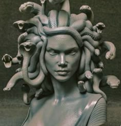 a woman with many snakes on her head