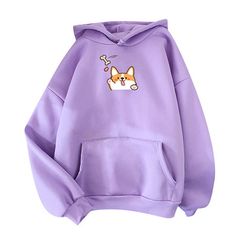 Please kindly noted that this item is sold by third-party sellers from Joybuy marketplace. asdoklhq Womens Plus Size Tops Clearance,Women's Print Hoodies Pullover Long Sleeve Drawstring Sweatshirts with Pocket Size: XL.  Color: Purple.  Gender: female.  Age Group: adult. Kawaii Corgi, Kawaii Hoodies, Washing Labels, Hoodie Cartoon, Japanese Harajuku, Sloth Lovers, Harajuku Style, Baby Sloth, Corgi Dog