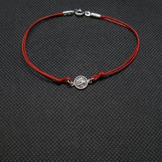 Sterling silver bracelet with red string - B000259R. Stamped 925. Approximate weight 1.3 grams. Length 18cm, if you need different length - just send me a message. Silver part dimensions 8x8mm (0.32x0.32 inches). Handmade Adjustable Red Sterling Silver Bracelet, Nickel-free Red Sterling Silver Bracelet, Red Minimalist Sterling Silver Bracelets, Red Sterling Silver Jewelry For Friendship, Sterling Silver Toe Rings, Red String, Sterling Silver Bracelet, Toe Rings, Chain Link Bracelet