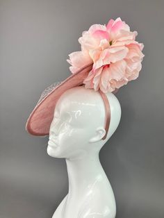 Blush pink sinamay fascinator adorned with two shades of pink blooms. made to be worn on the right side. Fascinators are one size fits all. All Sales are final. don’t forget to follow us on instagram @TheHatHive Pink Feminine Fascinator For Kentucky Derby, Pink Feminine Fascinator For Royal Ascot, Pink Fascinator With Handmade Flowers For Evening, Pink Handmade Flower Headpieces For Royal Ascot, Pink Evening Fascinator With Handmade Flowers, Pink Headpieces With Handmade Flowers For Royal Ascot, Pink Handmade Flowers Fascinator For Evening, Pink Feminine Fascinator For Evening, Pink Feminine Fascinator For Garden Party