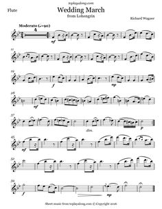 the sheet music for wedding march