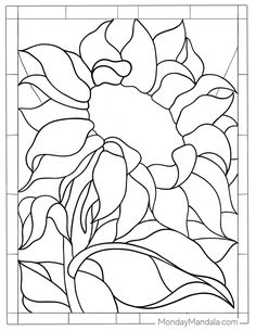 a stained glass window with leaves and flowers in the center, on a white background