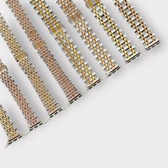 Introducing the Stainless Apple Watch Band Designed for individuals who appreciate a blend of Silver-Gold jewelry in their accessories. Easy to adjust to ensure a comfortable fit, this watch band is available in sizes 38/40/41MM or 42/44/45/49MM to accommodate all Series of Apple Watches. Apple Watch Series 10 (42MM)-(46MM) Highlight your style with this beautiful watch band that effortlessly combines sophistication and functionality. Key features include a seamless stainless steel construction Metal Rectangular Watch Bands With Bracelet Strap, Gold Adjustable Watch Accessories, Modern Rectangular Rose Gold Watch Bands, Women’s Silver And Gold Watch Band, Rectangular Metal Bracelet Strap Watch Bands, Classic Gold Stainless Steel Apple Watch Band, Elegant Gold Stainless Steel Apple Watch Band, Watches Apple, Adjustable Metal Gold Apple Watch Band