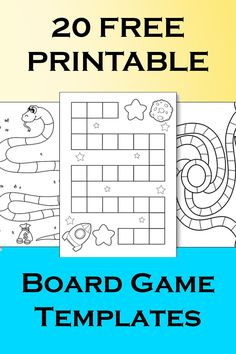 two free printable board game templates for kids to color and practice their math skills