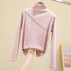 Need to warm your body during this winter, this fashionable item is for you. Do you wanahavit?Size S: Shoulder:36cm Bust Size:86cm Length:65cm Sleeve Length:55cmM: Shoulder:37cm Bust Size:90cm Length:66cm Sleeve Length:56cmL: Shoulder:38cm Bust Size:94cm Length:67cm Sleeve Length:57cmXL: Shoulder:39cm Bust Size:98cm Length:68cm Sleeve Length:58cm2XL: Shoulder:40cm Bust Size:102cm Length:69cm Sleeve Length:59cmSize mearsured by ourselves,sometimes has some errors, but always within 3cm."- ": refe High Stretch Solid Color T-shirt For Fall, Trendy Long Sleeve Solid Color T-shirt, Trendy Winter T-shirt, Trendy High Stretch Long Sleeve T-shirt, Pink High Neck Tops For Fall, Pink High Neck Top For Fall, Pink Turtleneck Top For Winter, Solid Color Crew Neck Winter Tops, Solid Color Crew Neck Tops For Winter