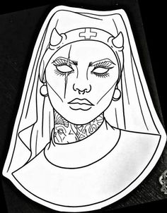 Geometric Tattoo Designs Baddie Tattoo Ideas Female Stencil, Traditional Tattoo Stencils Outline, Gothic Tattoo Stencils, Nun Tattoo Stencil, Tattoo Designs Outlines, Tattoo Men Stencil, Outline Tattoo Men, Tattoo Outline Drawing Stencil Ideas For Men, Tattoo Ideas For Men Stencil