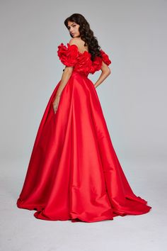 Jovani 40794 Fall 2024 evening collection dress. Luxury A-line Evening Dress For Gala, Luxury Ball Gown With Sweep Train, Luxury Formal Ball Gown Dress, Evening Ball Gown With Pleated Bodice, Red Luxury Gown For Gala, Evening Satin Ball Gown, Couture Ruffled Evening Dress For Formal Occasions, Couture Ruffled Formal Evening Dress, Voluminous Ball Gown Dress For Prom