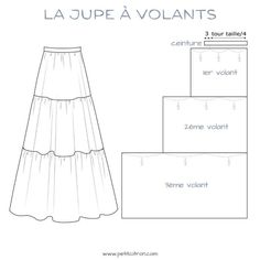 the pattern for a tiered skirt