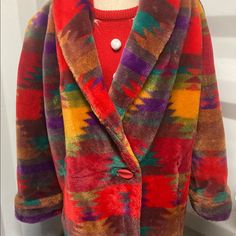 Beautiful Vintage Faux Fur Jacket Colorful Outfits, Varsity Jackets, Colourful Outfits, Faux Fur Jacket, Faux Fur Coat, Fur Jacket, Varsity Jacket, Fur Coat, Faux Fur