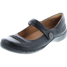 Clarks Un Cedar Black Womens Flats-Shoes 9.5 New Black Slip-on Flats With Stitched Sole, Black Slip-on Heels With Round Toe, Black Almond Toe Flats With Stitched Sole, Synthetic Leather Shoes With Cushioned Footbed, Black Flats With Removable Insole And Round Toe, Black Closed Toe Flats With Removable Insole, Black Closed Toe Walking Shoes With Textured Sole, Walking Shoes With Rubber Sole And Round Toe, Black Almond Toe Flats With Cushioned Footbed