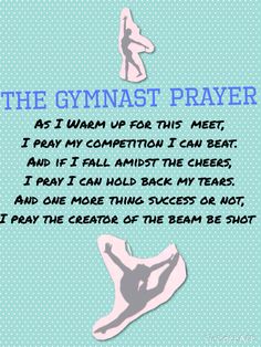 the gymnast prayer is shown with two feet in the air and one foot on the ground