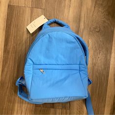 Nwt! Perfect Condition Adorable Blue Mini Backpack Blue Nylon Everyday Backpack, Everyday Blue Nylon Backpack, Blue Nylon Sporty Backpack, Sporty Blue Nylon Backpack, Blue Backpack For Everyday And Back To School, Blue Nylon Softback Backpack, Blue Nylon Bag For Back To School, Blue Nylon Backpack For Back To School, Blue Nylon Standard Backpack