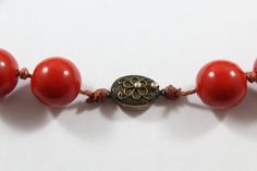 -Antique Sterling Silver Chinese Red Cinnabar Bracelet -Total length: 33.25 in -Bead size:about 15 mm -Total weight: 74.2 mm -Marked silver & made in China Vintage Red Coral Jewelry For Formal Events, Red Round Beads Bracelets For Formal Occasion, Adjustable Red Jewelry For Ceremonial Occasions, Vintage Red Coral Jewelry For Formal Occasions, Elegant Red Ceremonial Bracelets, Antique Red Bracelet For Formal Occasions, Red Antique Bracelet For Formal Occasions, Classic Red Hand-strung Jewelry, Antique Red Handmade Necklace