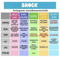 an info sheet with the words shock in different colors and font styles, including black letters