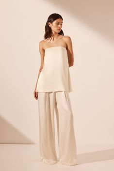 Long Skirt And Top, Joy Dress, Cream Pants, Shona Joy, Engagement Dresses, Cream Tops, Slim Fit Top, Fashion Photoshoot, China Fashion