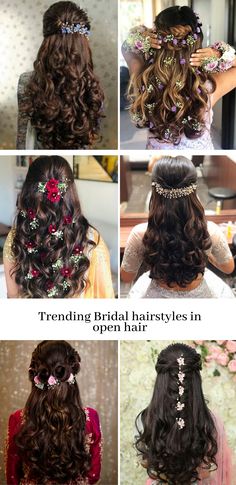 Open Hair Bridal Hairstyles, Hairstyles With Open Hair, Hairstyles For Brides, Open Hair, Hairstyles Trendy