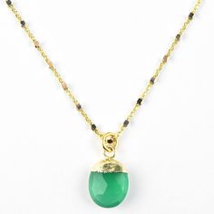 Handmade in Turkey Gold plate over 925 sterling Green Onyx Necklace is 16 inches, adjustable to 18 inches Spring ring clasp Click HERE to see more jewelry from AJS Design Goldmakers Jewelry Mission Statement Goldmakers Jewelry creates and curates a comprehensive selection of artfully designed hand-crafted jewelry. We aspire to offer the jewelry enthusiast access to affordable classics as well as fresh innovative designs. Green Onyx Necklace, Ring Icon, Chevron Earrings, Chevron Necklace, Artfully Designed, Chevron Ring, Onyx Necklace, Mission Statement, Green Onyx