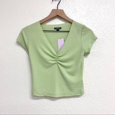 Light Green Thermal Short Sleeve Crop Top From Wild Fable. Scrunch Chest Detail. V-Neckline. Slim Fit. New With Tags. Juniors Sizing. Sizes Xs, S, M And L Available. Xs: Pit To Pit - 13” / Length - 17” S: Pit To Pit - 14” / Length - 17” M: Pit To Pit - 15” / Length - 18” L: Pit To Pit - 16” / Length - 18” (W3/B4) Green V-neck Top For Day Out, Fitted Casual V-neck Top For Day Out, Trendy Green V-neck Top, Short Sleeve Crop Top, Short Sleeve Cropped Top, Neck Crop Top, Walker Boots, Fit N Flare Dress, Wild Fable