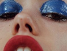 This tamer and in silver Magazines For Kids, Blue Eyeshadow, Cherry Bomb, Blue Makeup, Blue Eye, Red Aesthetic, Blue Aesthetic, Red Lips, Makeup Inspo