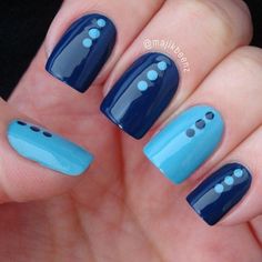 Easy nail designs ideas for women 2015 Blue Nail Art Designs, Polka Dot Nail Art, Dot Nail Art, Nail Art Techniques, Polish Ideas, Polka Dot Nails, Dots Nails, Super Nails, Blue Nail