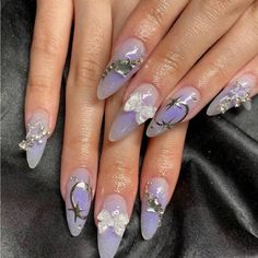 Super Cute And Stylish Ships In 5-10 Business Days Shiny Manicure, Fake Nails Long, Nails Purple, Mickey Rourke, Nagel Tips, Manicure Diy, Y2k Nails, Fake Nails With Glue, Nails White