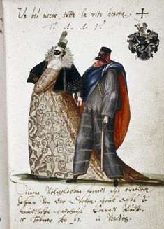 an image of two people dressed in medieval clothing