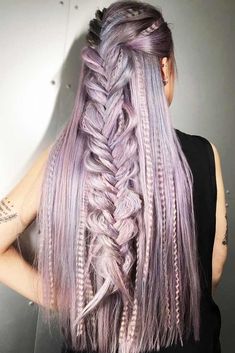 70 Hairstyles, Long Face Hairstyles, Crimped Hair, Cool Braid Hairstyles, Hair Color Purple, Looks Party, Modern Hairstyles, Braids For Long Hair, Metallic Hair