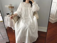 Great shopping ideas for Princess Lolita Vintage Night Dress Embroidered Royal Style Victorian Nightgown, Womens Dresses Cottagecore Dresses Aesthetic, Vintage Palace, Victorian Nightgown, Vintage Loungewear, Cotton Nightwear, Bridal Nightgown, Women Cotton Dress, Chemise Dress, Cotton Nightgown