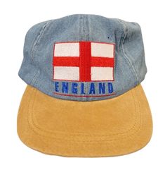 Vintage Samson Capital Caps Flag of England Denim Adjustable Hat. It's new old stock. Please visit our other auctions as we will be adding new items weekly. Thanks! England Flag, Vintage Souvenir, Adjustable Hat, Trucker Hat, Accessories Hats, England, How To Look Better, Flag, Mens Accessories