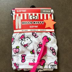 New Hello Kitty Pj Pants. Size S/M Baggy Pajama Pants, Hello Kitty Pj Pants, Sanrio Pants, Cute Pj Outfits, Fuzzy Pj Pants, Pink Pj Pants, Christmas Pj Pants, Sanrio Clothes, Silly Clothes