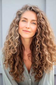 These high-volume layers look striking on natural long curls. The locks cascade in a relaxed yet defined pattern, reflecting a serene and organic beauty. Click here to see more stunning long hairstyles for women over 60. Olive Skin Blonde Hair, Lace Front Blonde, Long Curly Layers, Long Natural Curls, David Schwimmer, Blonde Curly Hair