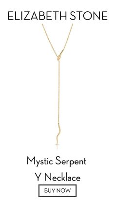 Slither into this modern y necklace, the newest addition to our mystic serpent collection. We love this talisman paired with a simple white tee. 14k gold plated brass 18 inches with 3 inch drop 2 inch extender Minimalist Snake Shape Necklace With Adjustable Chain, Elegant Adjustable Snake Shape Necklaces, Elegant Adjustable Snake Shape Necklace, Minimalist Yellow Gold Snake-shaped Necklace, Snake Shape Necklace With Adjustable Chain, Elizabeth Stone, Buy Necklace, Stone Jewelry, Jewelry Gifts