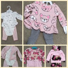 1 Garanimals Onesie, Two Long Sleeve Shirt And Pant Sets (Boutique And Carter's), Two Jacket, Onesie, Pants Sets (Carter's). All Clothes Are New, Unworn Clothes. Carter's Sets Still Have Tags. All Size 9 Mos. Can Sell Together Or Separate. Cute Long Sleeve Matching Set Tops, Cute Pink Long Sleeve Sets, Cute Matching Set Top For Playwear, Chic Peas, Baby Halloween Outfits, Sweats Outfit, Girls Overalls