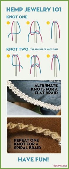 the instructions for how to knot a flat braid on a sewing machine with pictures below