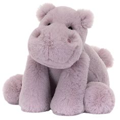 A Jellycat Smudge Hippo sits upright, made of soft lilac fur with a round face and small ears. This adorable hippopotamus makes a great gift for any occasion. Note Card Gifts, Stroller Bag, Baby Words, Baby Einstein, Pool Toys, Little Pigs, Rattles, All Toys