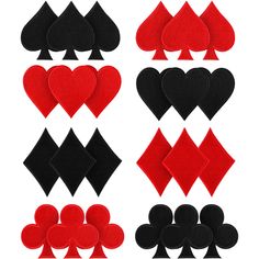 PRICES MAY VARY. Playing Card Patch Set: the package contains 24 pieces of playing cards ironing patches, including 8 styles of red diamonds, Halloween black diamonds, red color heart, black heart, black spades, red spades, red clubs and black clubs, 3 pieces for each style, a nice combination to meet your different needs; Playing card elements of the patches, whether you need to add cool style or mysterious style for items, they can be competent Good Craftsmanship: adopting embroidery technique Black Spades, Card Suits, Silver Turquoise Jewelry, Clothing Diy, Heart Patches, Club Color, Graphic Sweaters, Fantasias Halloween, Sewing Trim