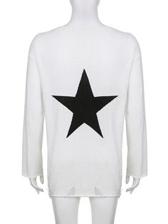 Introducing our edgy and effortlessly cool distressed oversized sweater, featuring a captivating star design that adds a touch of celestial charm to your outfit. This sweater is the perfect blend of comfort and style, with its loose, relaxed fit and unique distressed detailing that exudes a laid-back and fashion-forward vibe. The front of the sweater showcases a captivating star motif, carefully crafted with intricate stitching and strategically placed distressing. The star symbolizes inspiratio Sweet Clothes, Oversized Sweater Women, Star Motif, Distressed Sweaters, Star Sweater, Loose Pullover, Star Design, Your Outfit, Oversized Sweater