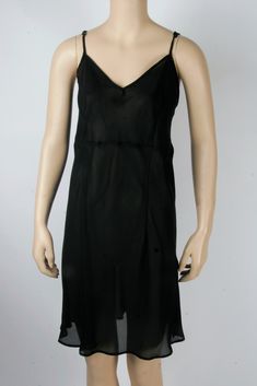 Great Pre-owned Condition Size: Medium Color: Black Adjustable Straps Partially Lined Chiffon Sheer Chiffon, Slip Dress, Adjustable Straps, Chiffon, Size Medium, Color, Black