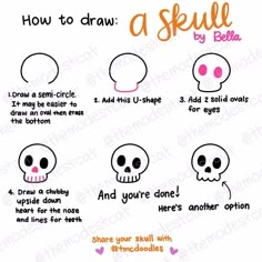 how to draw a skull for halloween with step by step instructions on how to draw